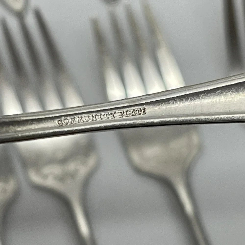 Vintage 1917 Oneida Community Plate Adam Pattern Flatware Silverware Set of 14